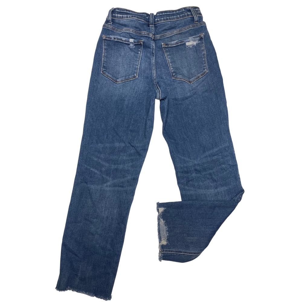 Vervet Mid Rise Cropped‎ Distressed Straight Denim Women's 27